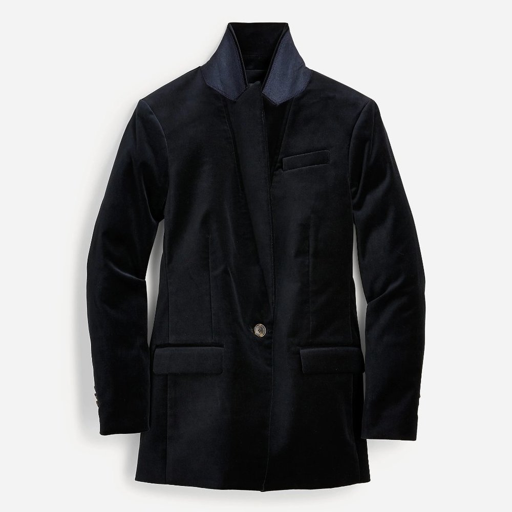 J. Crew Willa Blazer in stretch velvet Black 4 Tall